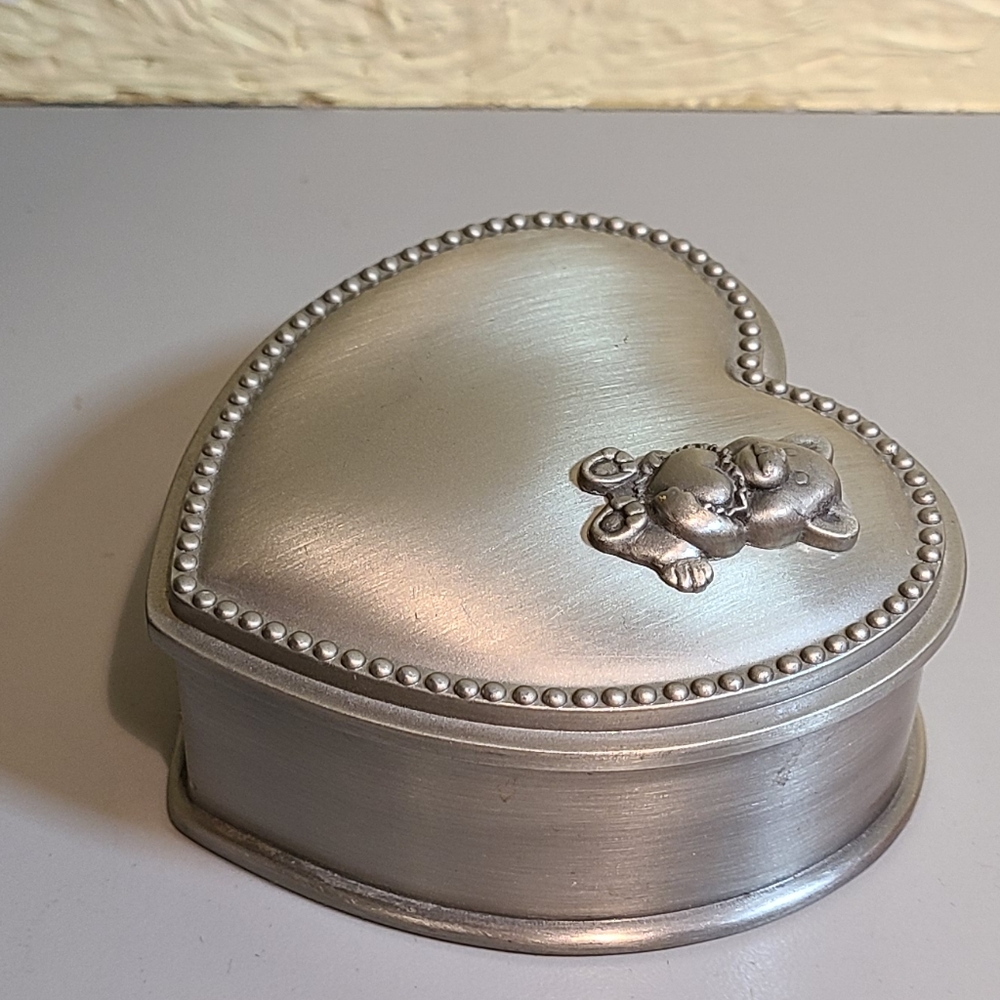 Pewter Heart Trinket Box Keepsake